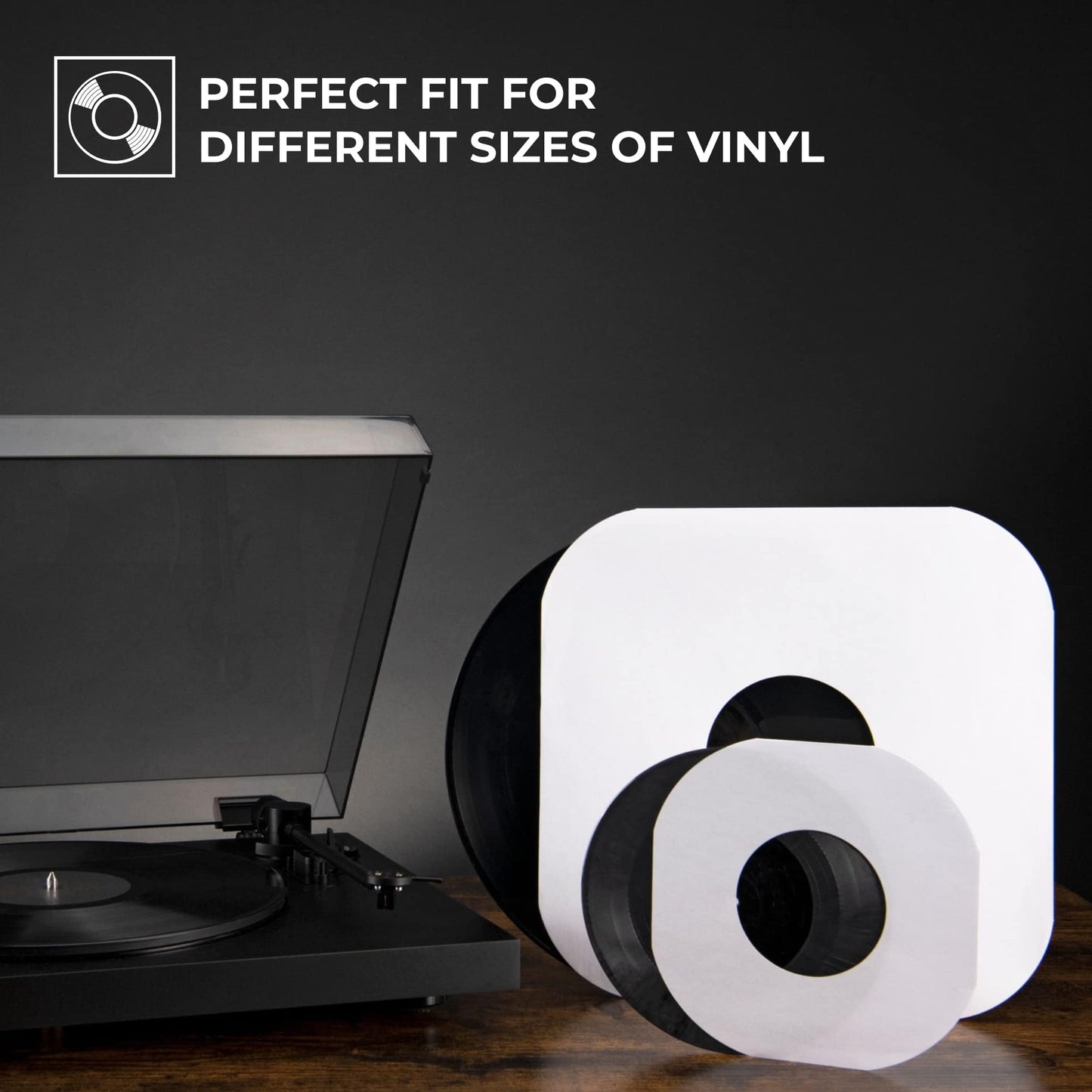 BIG FUDGE Vinyl Record Inner Sleeves - 12 inch x 50 Pcs - Heavyweight & Acid-Free Paper Album Covers - Anti Static Protective Sleeve for Your LP & Single Records