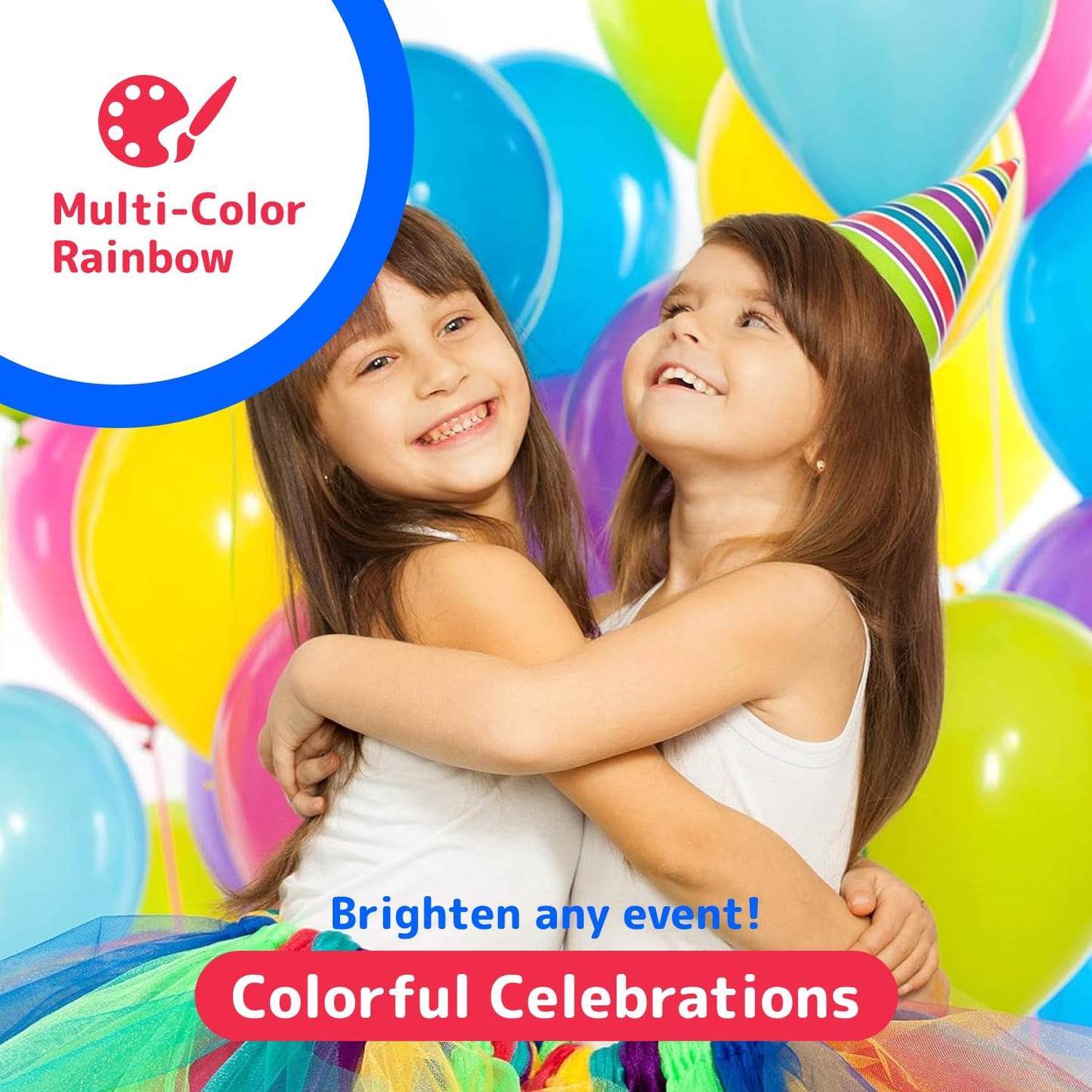 Prextex 900 Party Balloons - 12-Inch, 10 Assorted Rainbow Colours - Thick, Colourful Balloon Arch Kit - Birthday Decoration, Kids Party Favours, Supplies