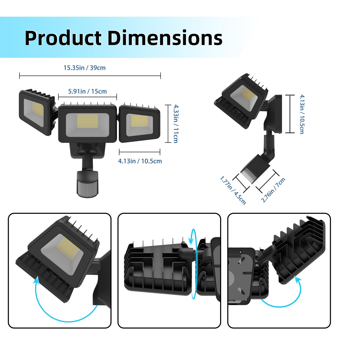 120W LED Security Lights, Motion Sensor, 12000LM Flood Lights, Outdoor Motion Sensor, 4500K LED Flood Light, Outdoor Flood Light
