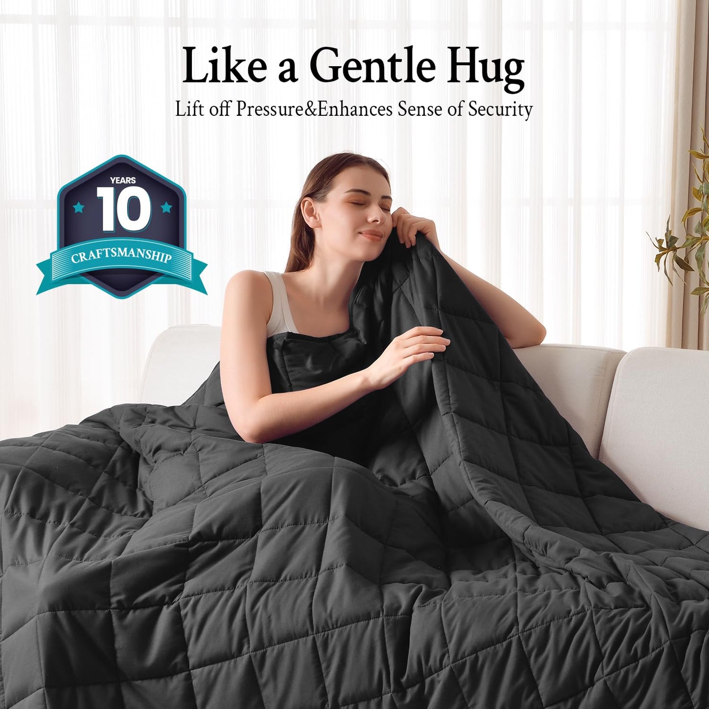 Topblan Weighted Blanket Queen Size 15lbs, Cozy Cooling Weighted Blanket for Adults, Soft Breathable Heavy Blanket for Bed Sofa All Season, Machine Washable, 60 x 80 inches