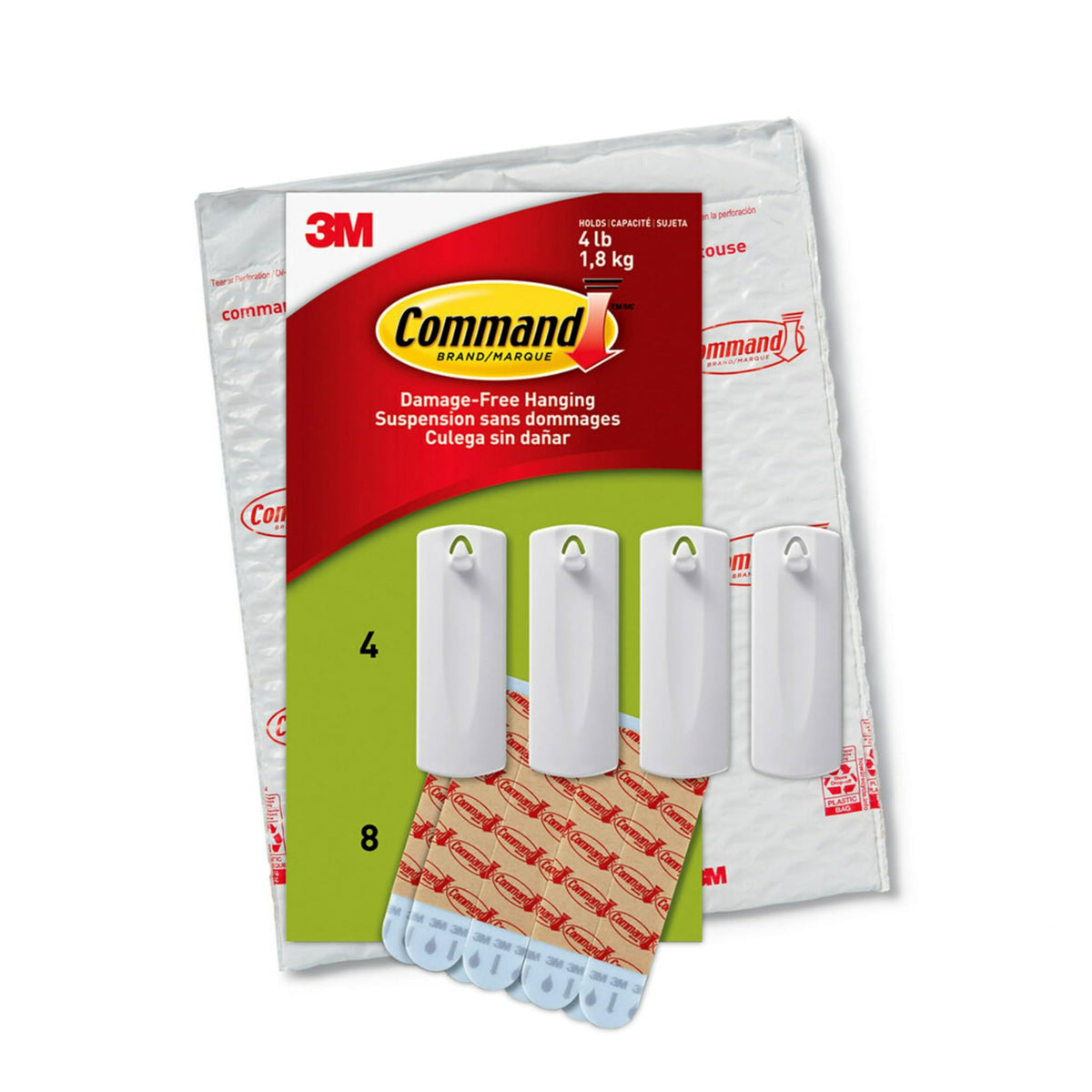 Command Sawtooth Picture Hangers, 4 Frame Hangers and 8 Command Strips, Damage-Free Hanging Sawtooth Frames, No Tools Wall Hook for Home Decor, Holds up to 4 lb