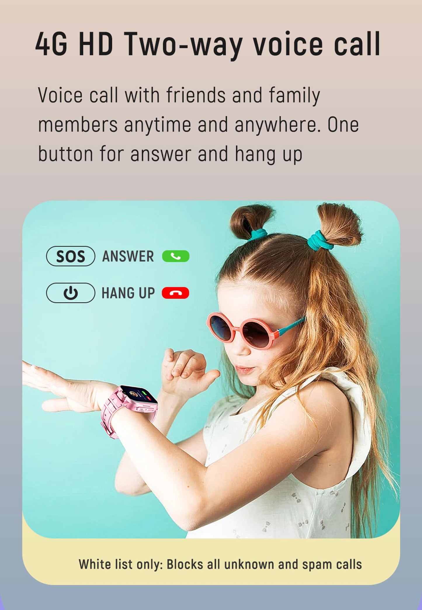 4G GPS Kids Smart Watch - with Whatsapp Line Facebook TikTok Smartwatch Global Phone Watch Real Time Tracking Waterproof SOS Emergency Alarm Two-Way Calling Video Call Text Voice Chat for Ages 3-15