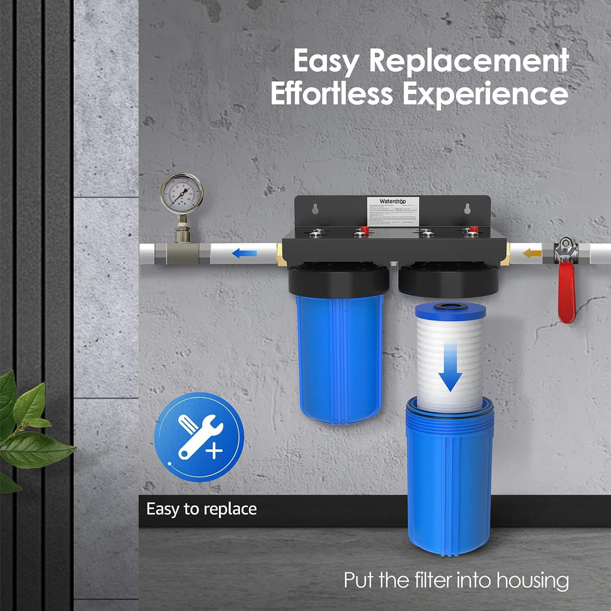 Waterdrop FXHTC AP810 10" x 4.5" Whole House Water Filter, Replacement for GE® FXHTC, 3M® AP810, Culligan® RFC-BBSA, W50PEHD, GXWH40L, GXWH35F, Dupont WFHD13001, Pentek® R50-BB