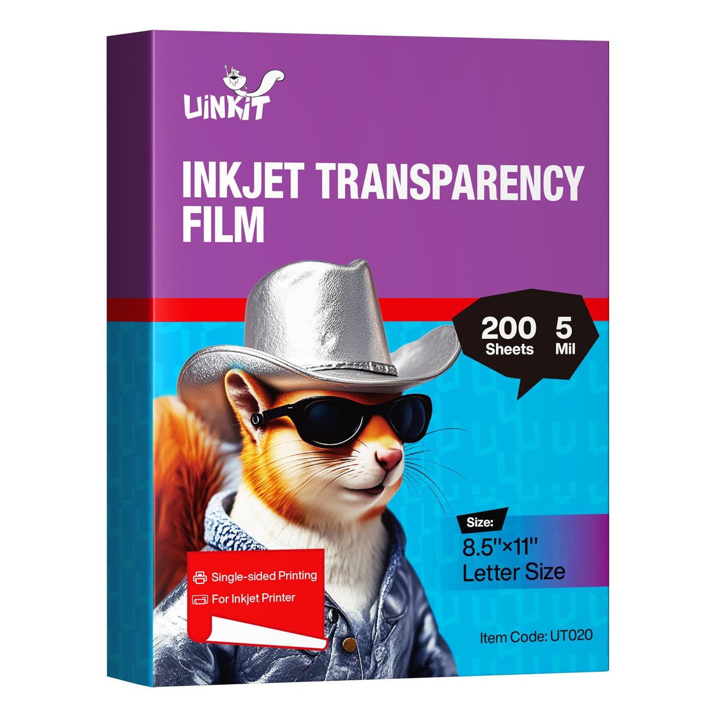 Transparency Film Inkjet 8.5x11 Inches 200 Sheets 100% Clear Silk Screen Printing Color Quick-Dry Universal OHP Overhead Projector Transparencies Paper Crafting (8.5x11inches-200sheets)