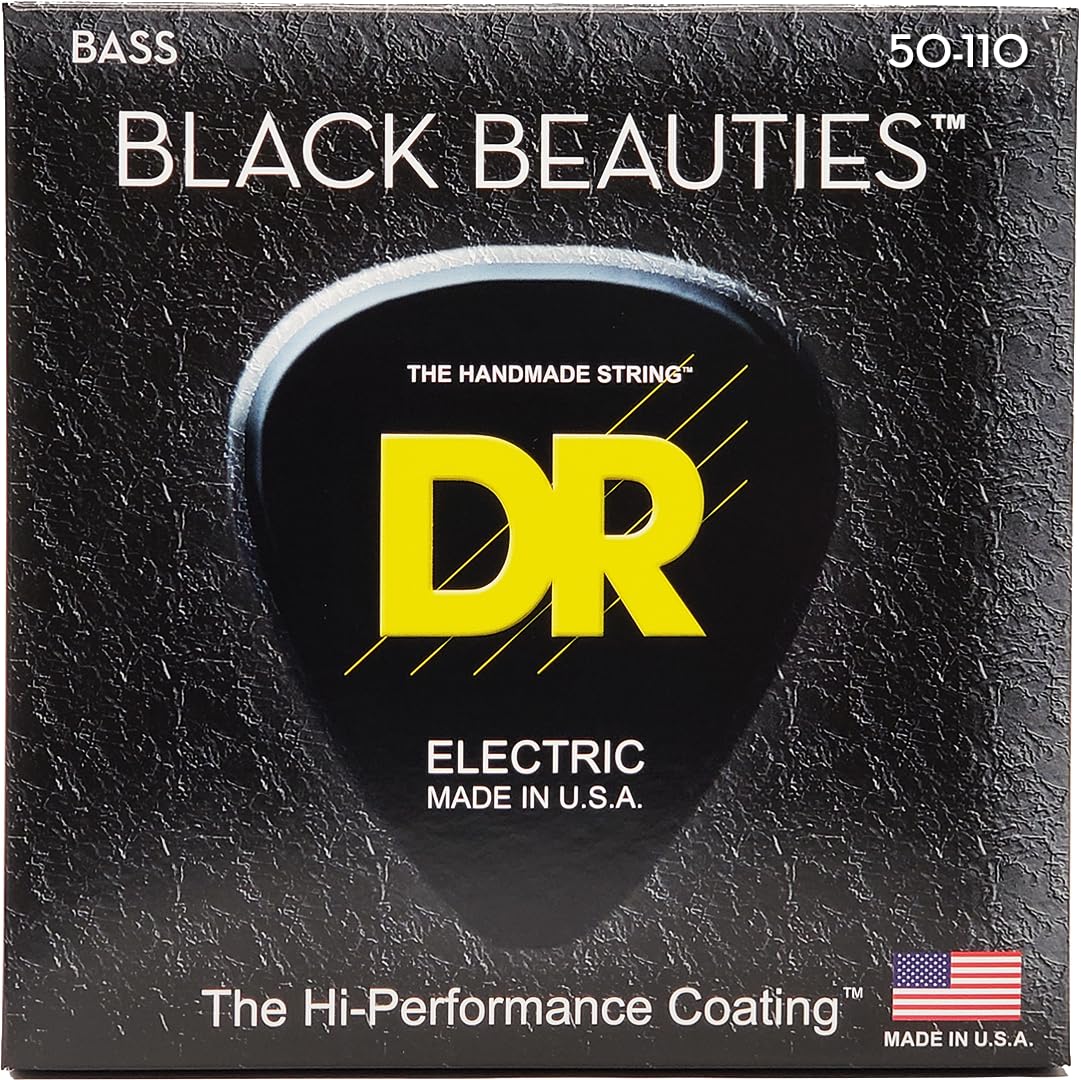 DR Strings BKB-50 Black K3 Coated Bass Strings - Heavy, 50-110