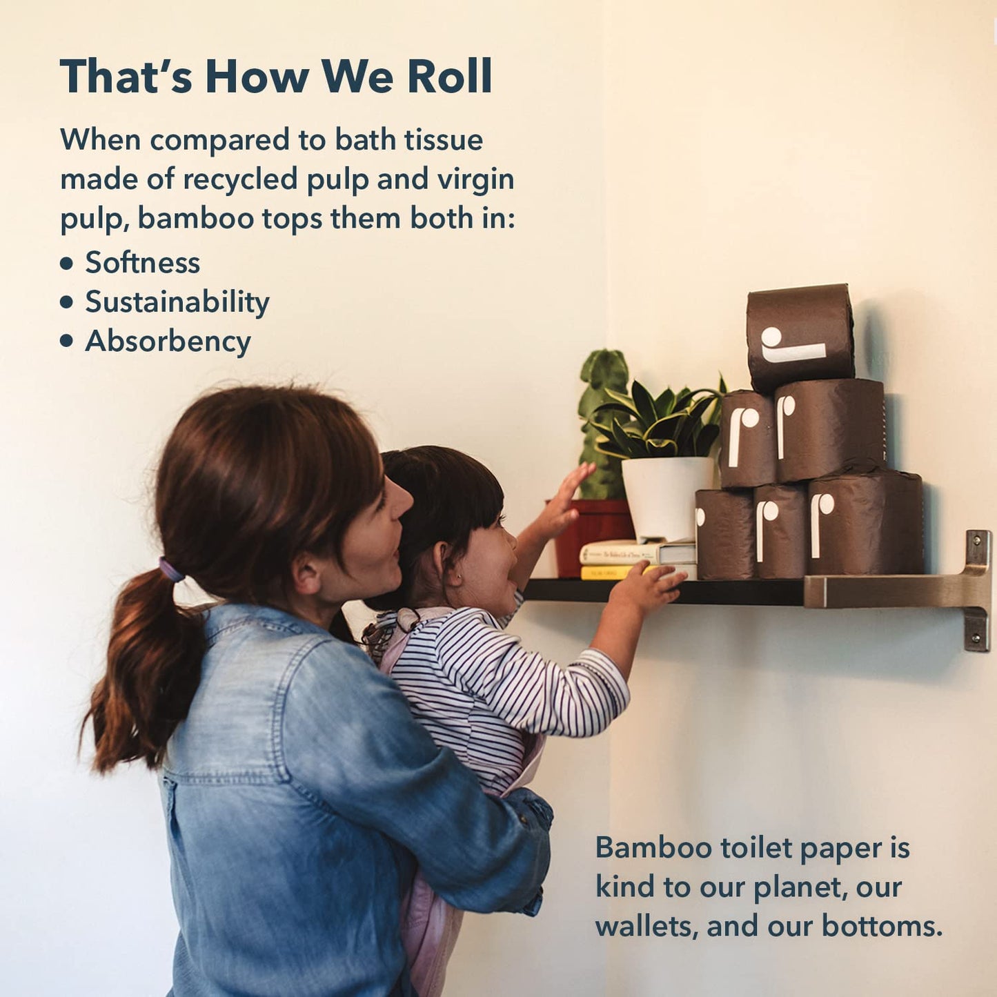 Reel Premium Bamboo Toilet Paper - 12 Rolls of Toilet Paper - 3-Ply Made from Tree-Free, 100% Bamboo Fibers - Eco-Friendly, Zero Plastic Packaging, Septic Safe