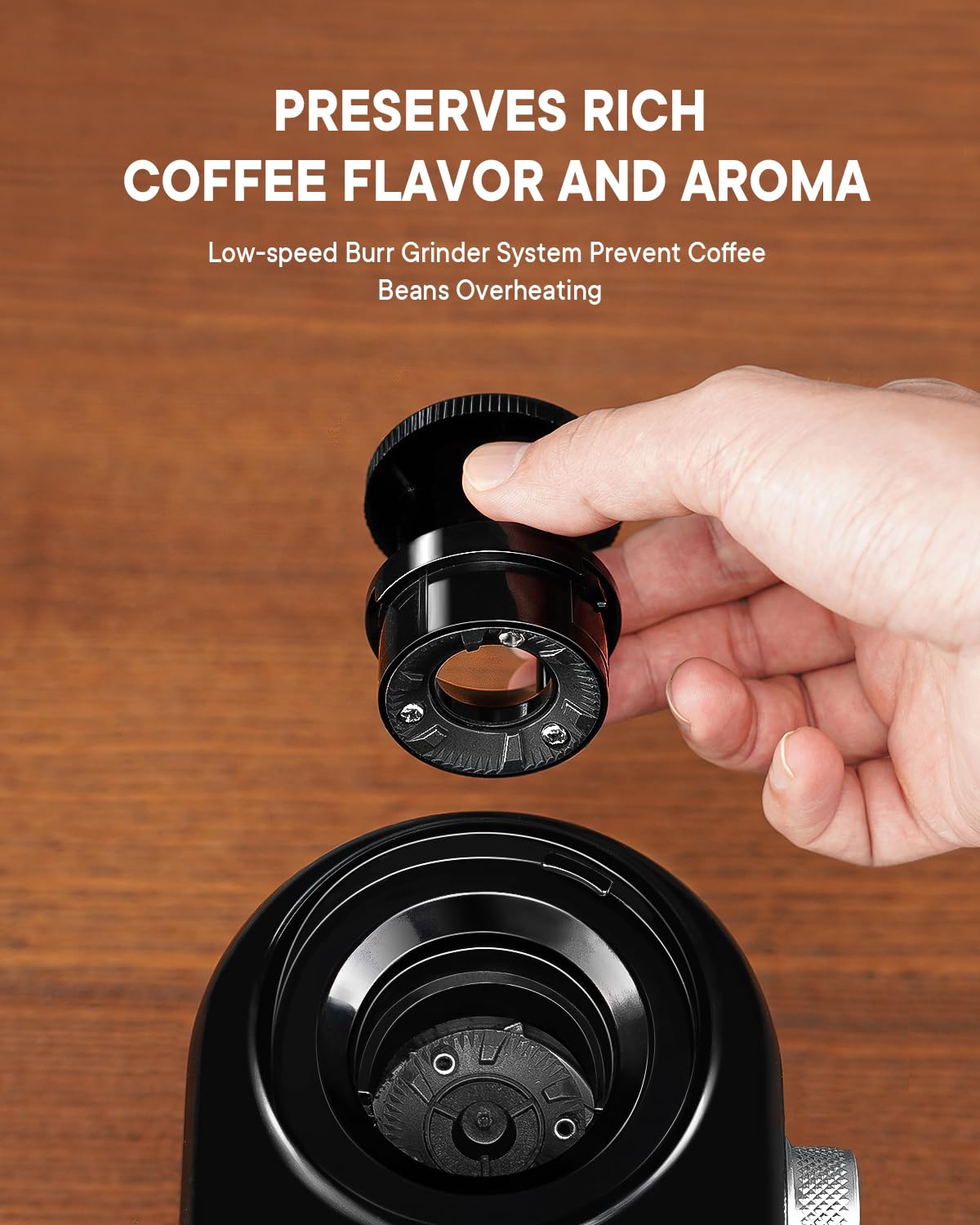 SHARDOR Electric Burr Coffee Grinder, Automatic Coffee Bean Grinder with 16 Precise Grind Setting, Adjustable Flat Burr Mill for French Press, Drip Coffee and Espresso, 2-14 Cup, Black