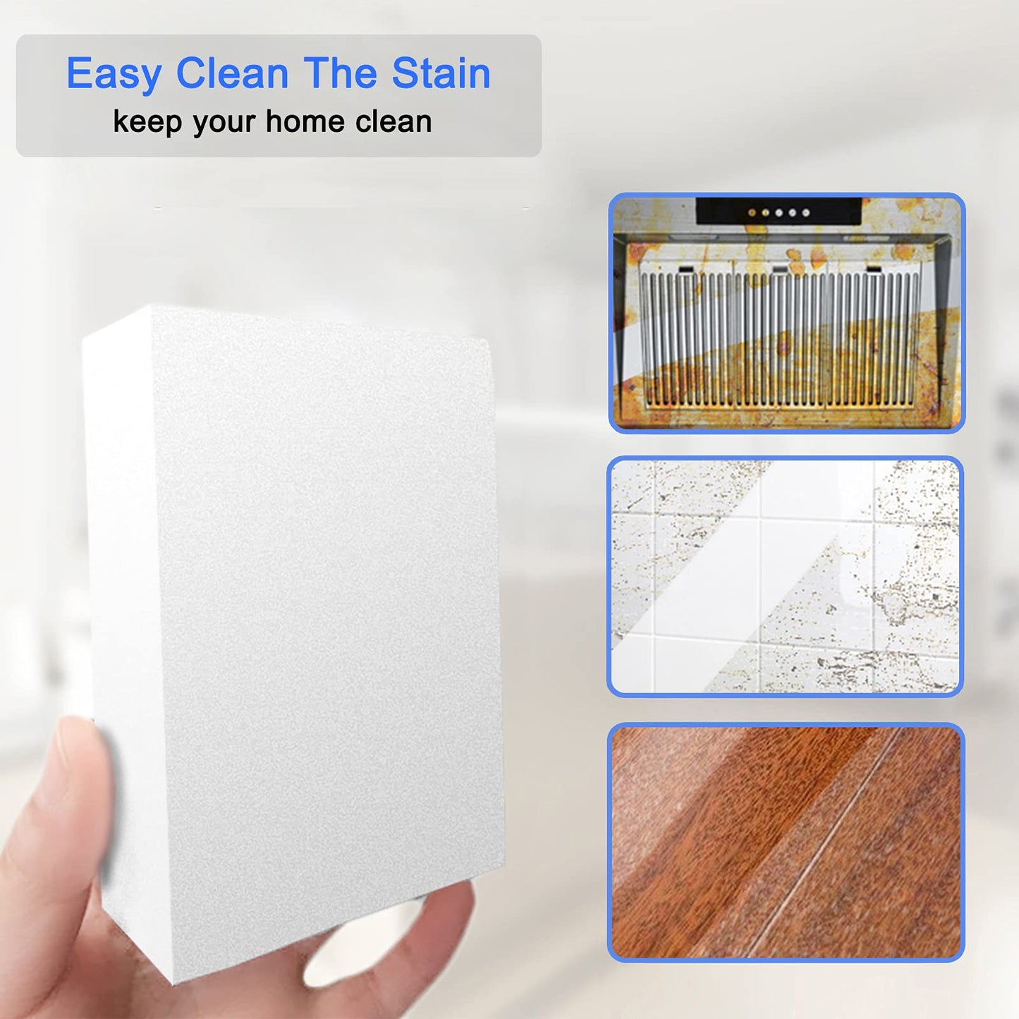 100Pack Magic Sponge Eraser | Extra Large Melamine Sponge Foam in Bulk | Multi-Functional Household Cleaning Sponge for Kitchen, Bathrooms, Sink, Walls, Vehicles, Shoes | No Scratch Cleaning Pads
