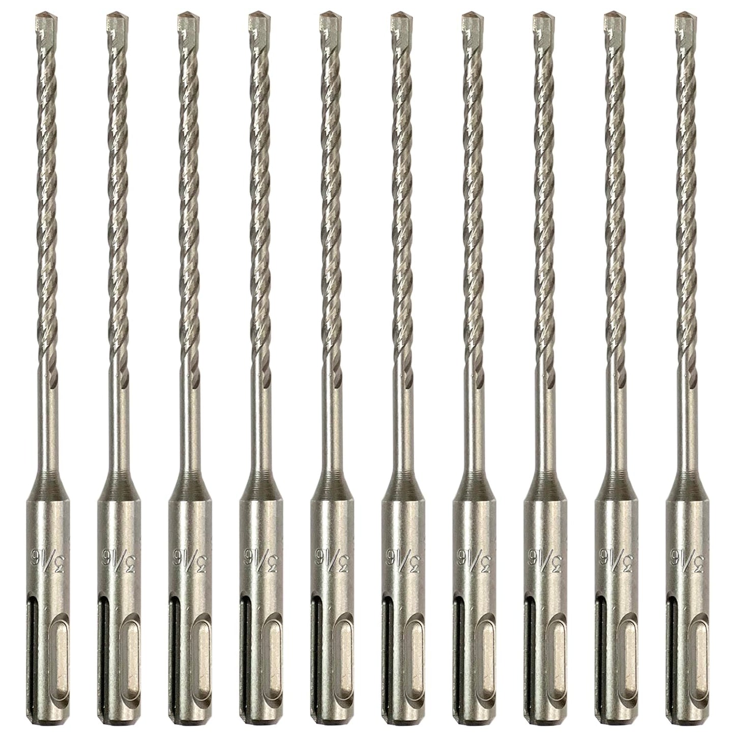 FF ERA 10-Pack SDS Plus 3/16" x 6" Rotary Hammer Drill Bits, Carbide Tipped for Brick, Stone and Concrete