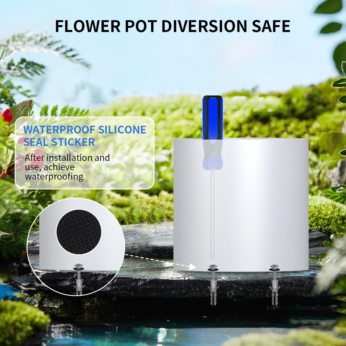 Sdstone Fireresistant Waterproof Flower Pot Diversion Safe with Lock,Stainless Steel Secret Hidden Safe,Perfect for Hiding The Valuables Inside Flower Pot False Bottom(White)