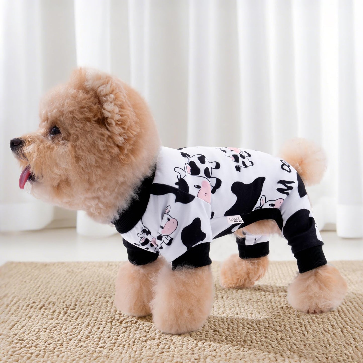 XPUDAC 4 Piece Dog Pajamas for Small Dogs Pjs Clothes Puppy Onesies Outfits for Doggie Christmas Shirts Sleeper for Pet Cats Jammies-M