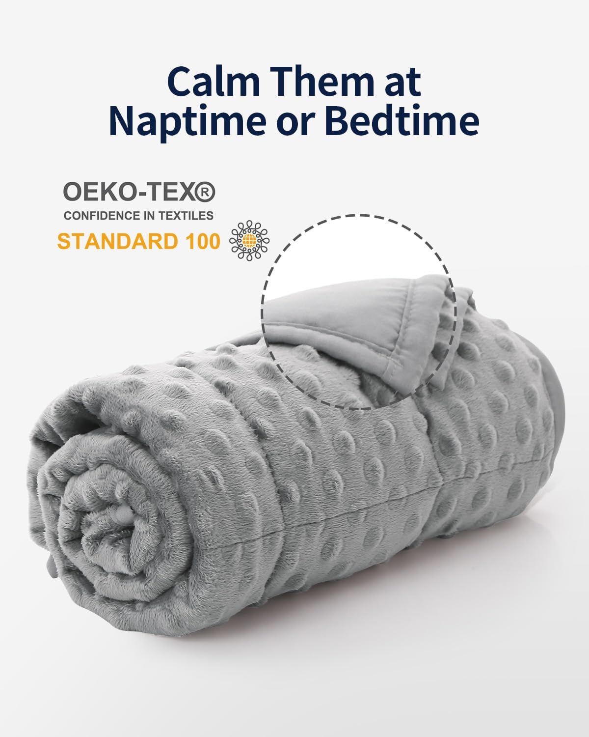 Mr. Sandman Weighted Blanket, Minky Dots and Cooling Microfiber Heavy Blanket, Soft and Cozy Weighted Throw for Sleeping and Calm,36 x 48in, 3lbs, Grey