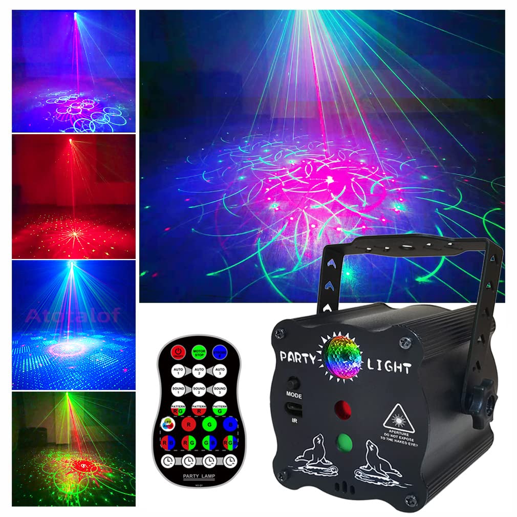 2-in-1 Disco Ball Party Lights with Remote, Sound Activated LED Strobe Light for Parties, USB Powered DJ Disco Light Projector for Room Decor, Glow Party Supplies, Birthday, Christmas, Club