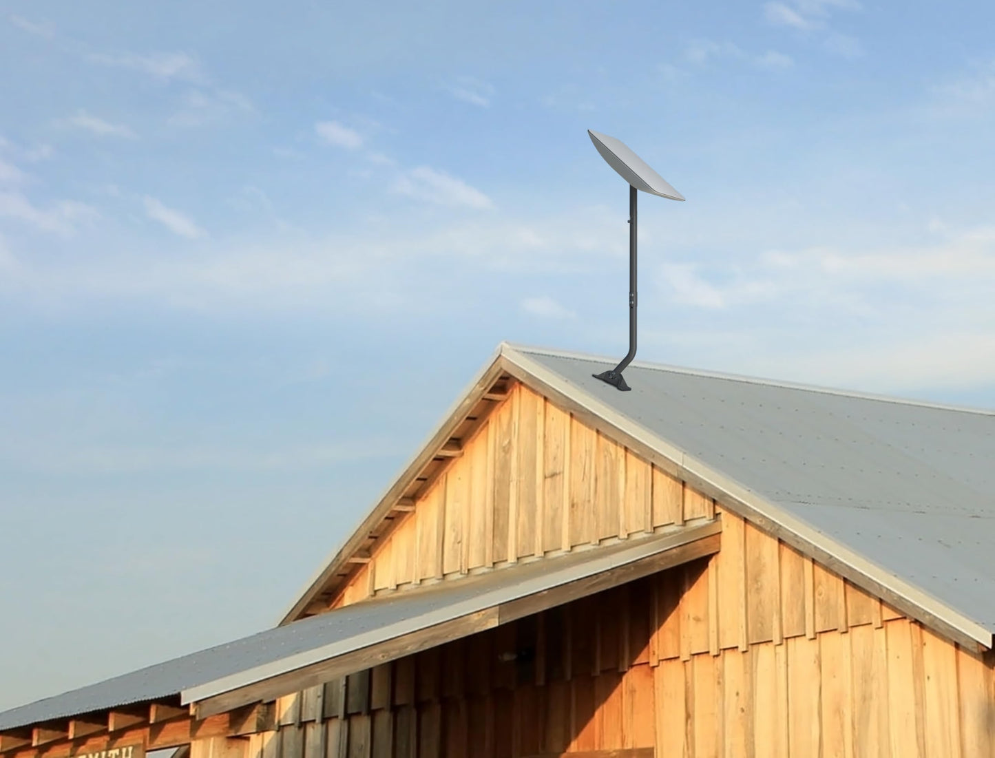 CEKAY Universal Mounting Pole (Diameter 1 1/2", Length 35") - J Pole Mount for Antenna & Starlink Dish & Weather Station - Adjustable Pivot/Lock Bracket for Wall, Eave or Roof Mounting