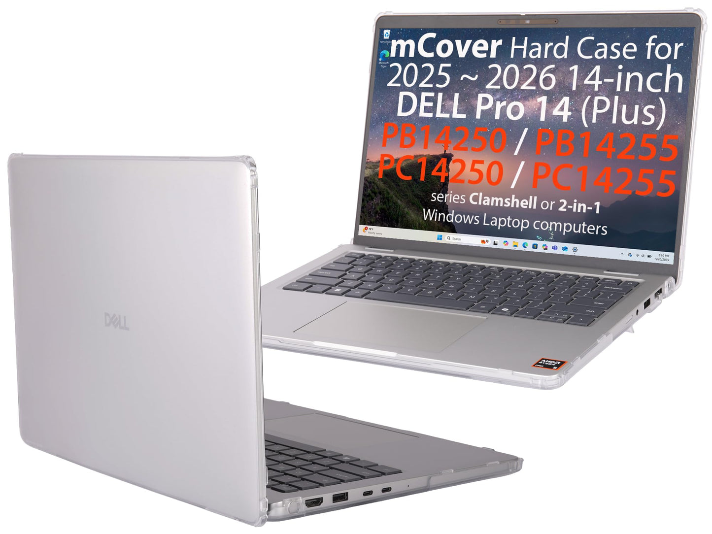mCover Case ONLY Compatible for 2025-2026 14" Dell Pro 14 Plus PB14250 PB14255 and Pro 14 PC14250 PC14255 Windows PC (NOT Fitting Any Other Dell Models)- Clear