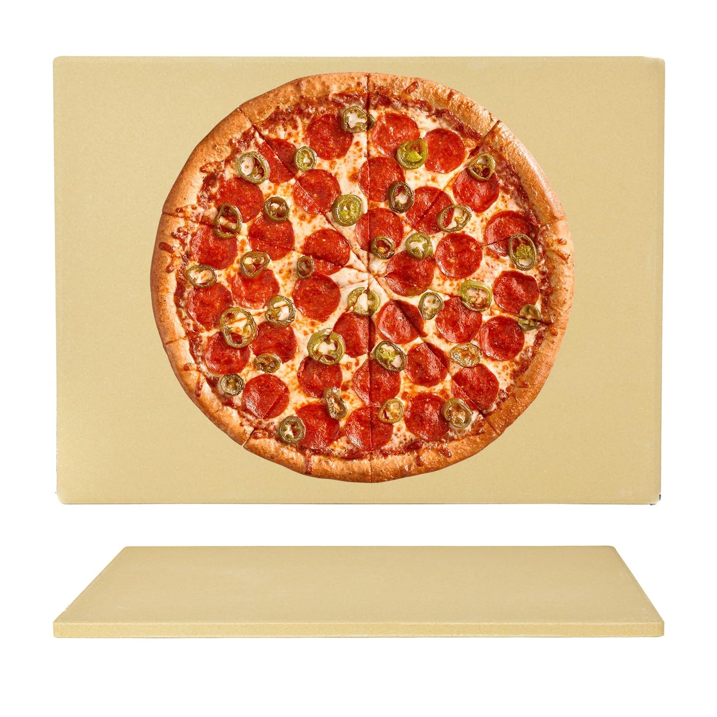 Onlyfire 15x12 Inch Pizza Stone – Heavy Duty Cordierite Baking Stone for Oven & Grill, Thermal Shock Resistant, Extra Large Pizza Stone for Perfect Crispy Crust Pizza, Bread, and Pastries