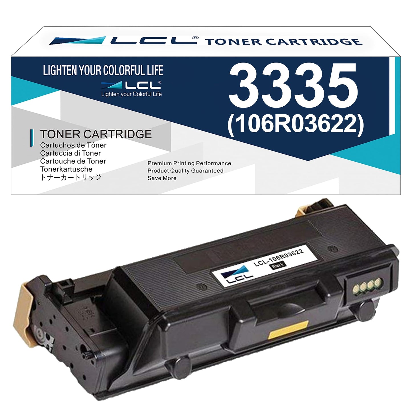 LCL Compatible Toner Cartridge for Xerox WorkCentre 3335 3345 Phaser 3330 8500 Pages 106R03620 106R03622 (1-Pack,Black) for WorkCentre 3335 3345 3335DNi 3345DNi Phaser 3330 3330DNi 3345VDNi