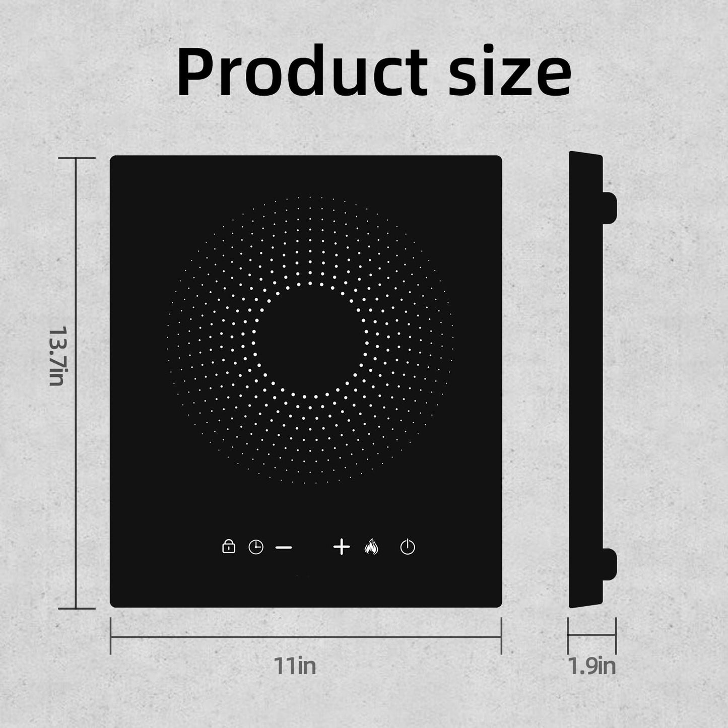 WAATFEET 1700W Portable Electric Induction Cooktop and Burner,Countertop Hot Plate with 10-Level Adjustment,3-Hour Timer,Smart Touch Cooktop,and Safety Lock Feature,Black