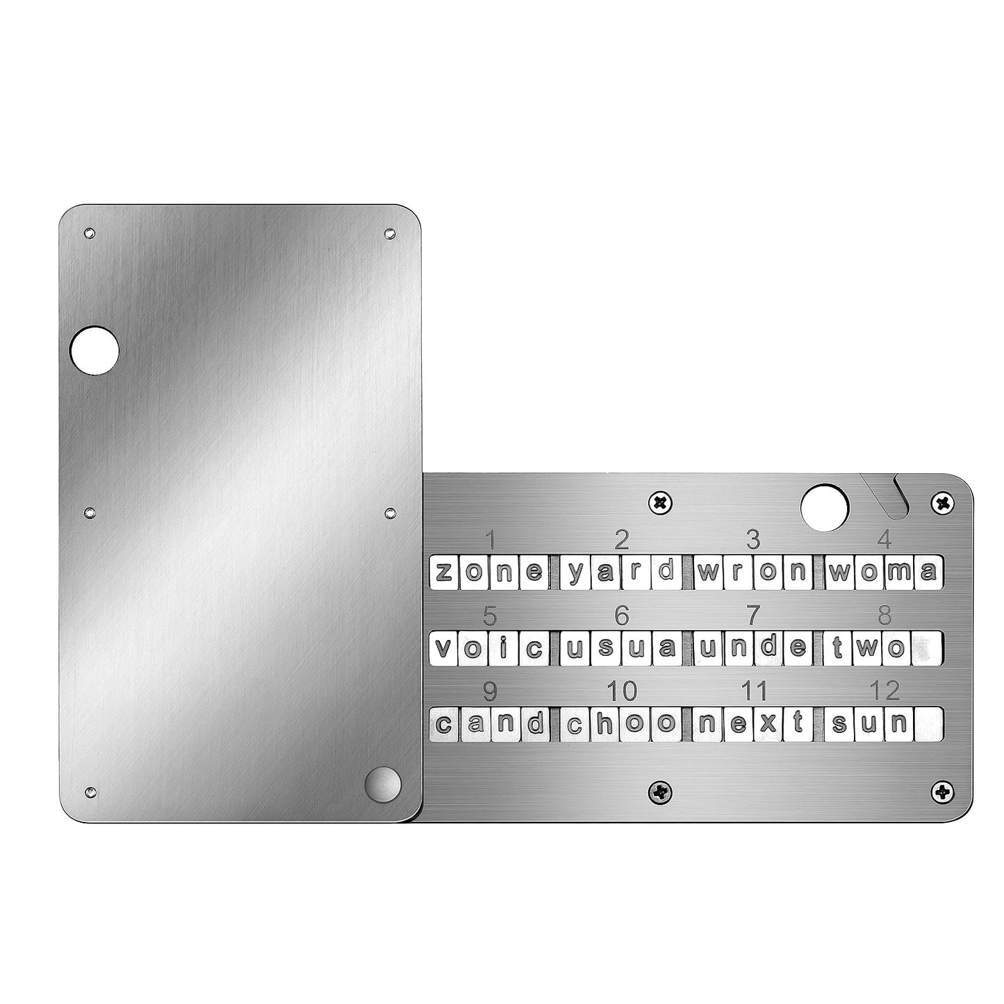 Codesteel Crypto Seed Phrase Storage, Stainless Steel Bitcoin Seed Plates Seed Phrase Backup Cold Storage, Supports up to 24 Words