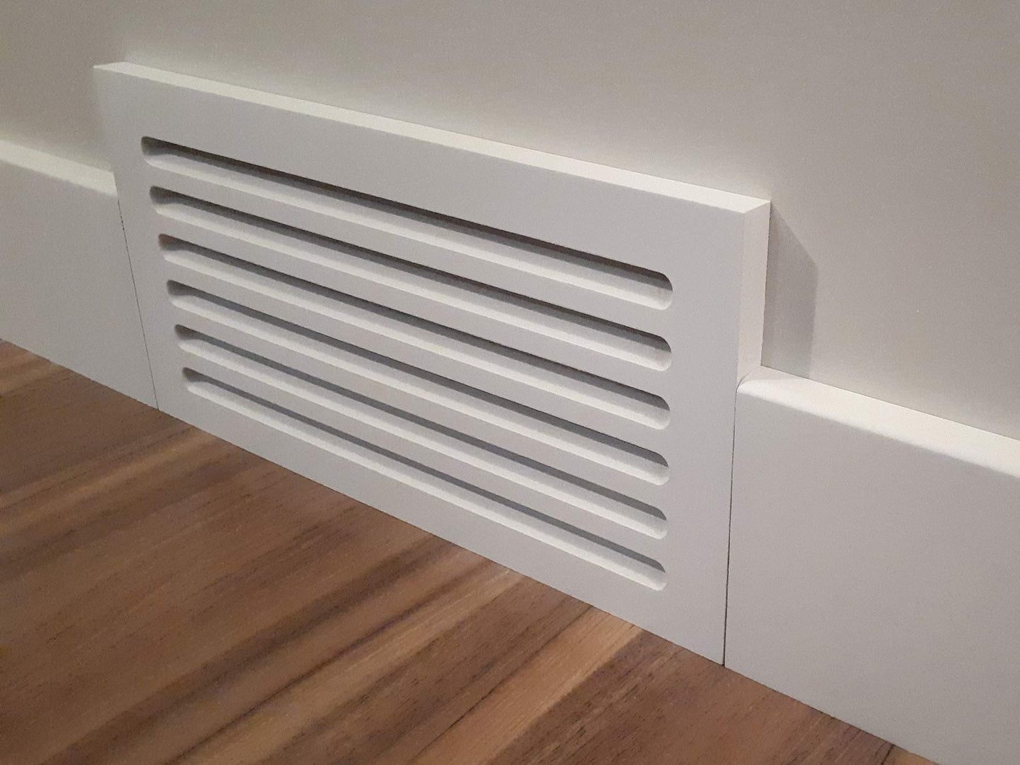 Snug Vent - 3/4 x 8 x 16 MDF Cold Air Return Grill - Wood Wall Vent for Home Improvement - Primed White and Ready to Paint - Flexible Install Options