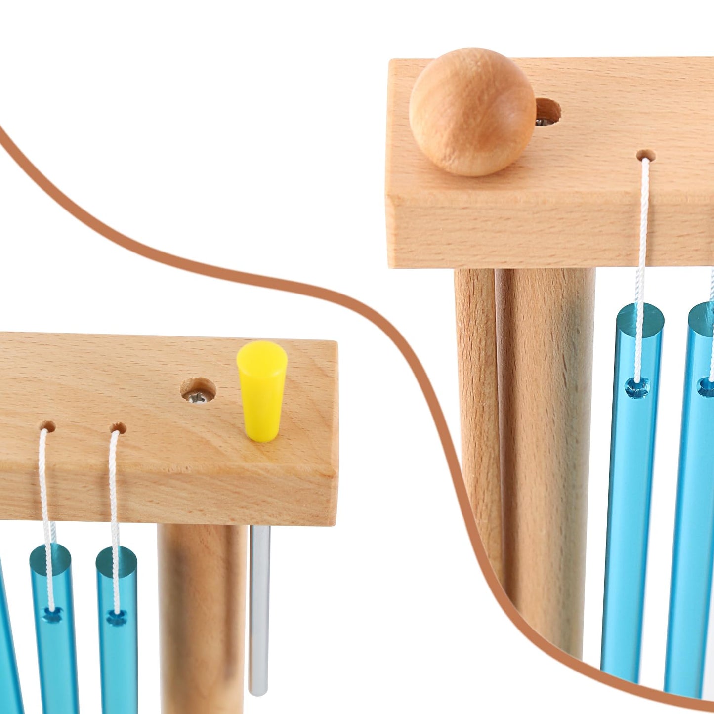 EASTROCK 20 Note Chime Table Wind Chime Bar Percussion Instrument Single Row Chime Hand Chimes Relaxing Meditation Healing Sound Desktop Decoration (Blue)