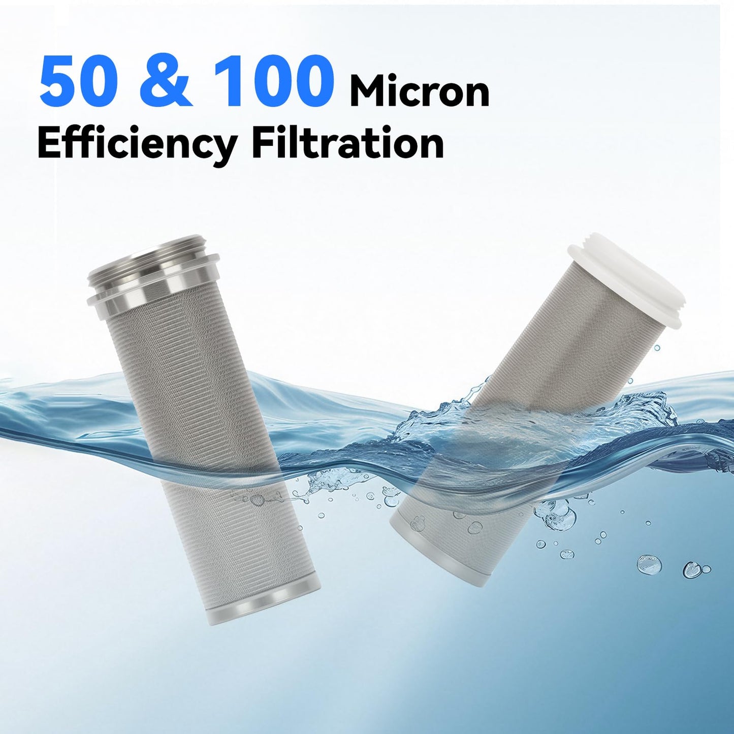 Solimeta Spin Down Sediment Filter with Pressure Reducer and Pressure Gauge, 50/100 Micron Precision, 3/4" NPT