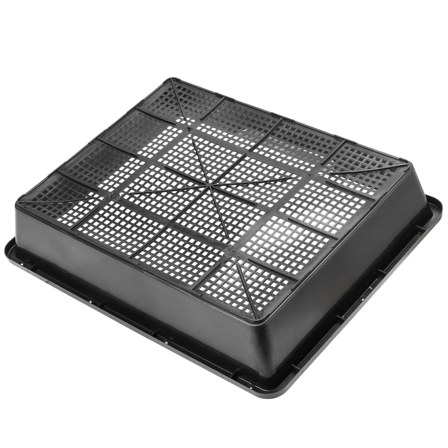 SINJEUN 15 Pcs 15 x 12 in Black Plastic Seedling Trays, Plant Growing Trays with Drain Hole, Sturdy Nursery Pots for Microgreen Plants, Wheatgrass, Hydroponic