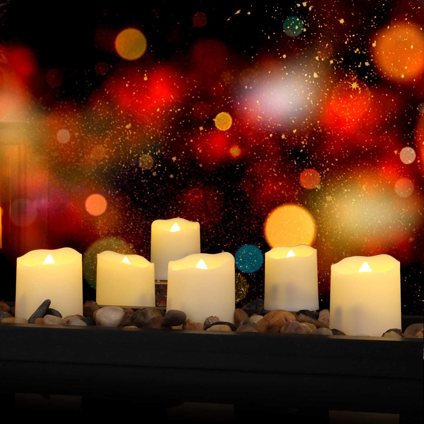 Rechargeable Flameless Tea Lights Candles with Timer & Remote, 12pcs Flickering LED Votive Candles with 2 USB Charging Cables Home, Christmas Festival Decor (Warm White)