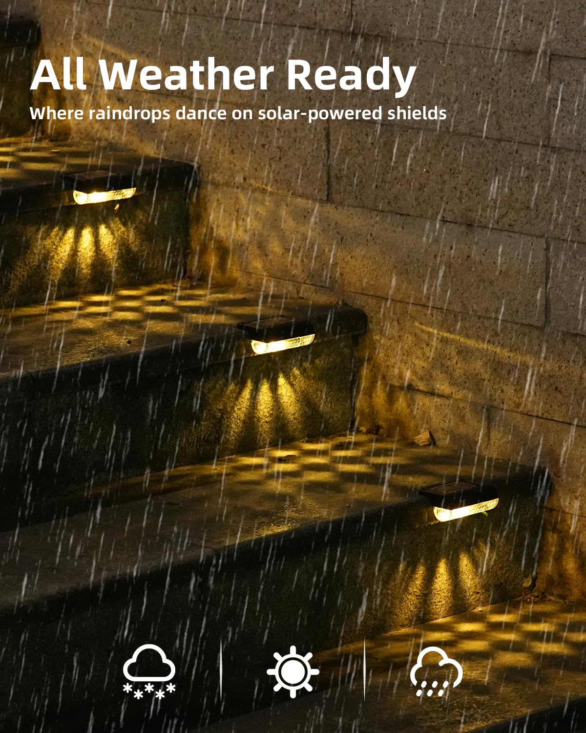 16Pack Solar Lights Outdoor Stair, Waterproof Solar Power Stair Lights Outdoor for Garden, Fence, Yard, Deck and Pathway(3000K Warm White)