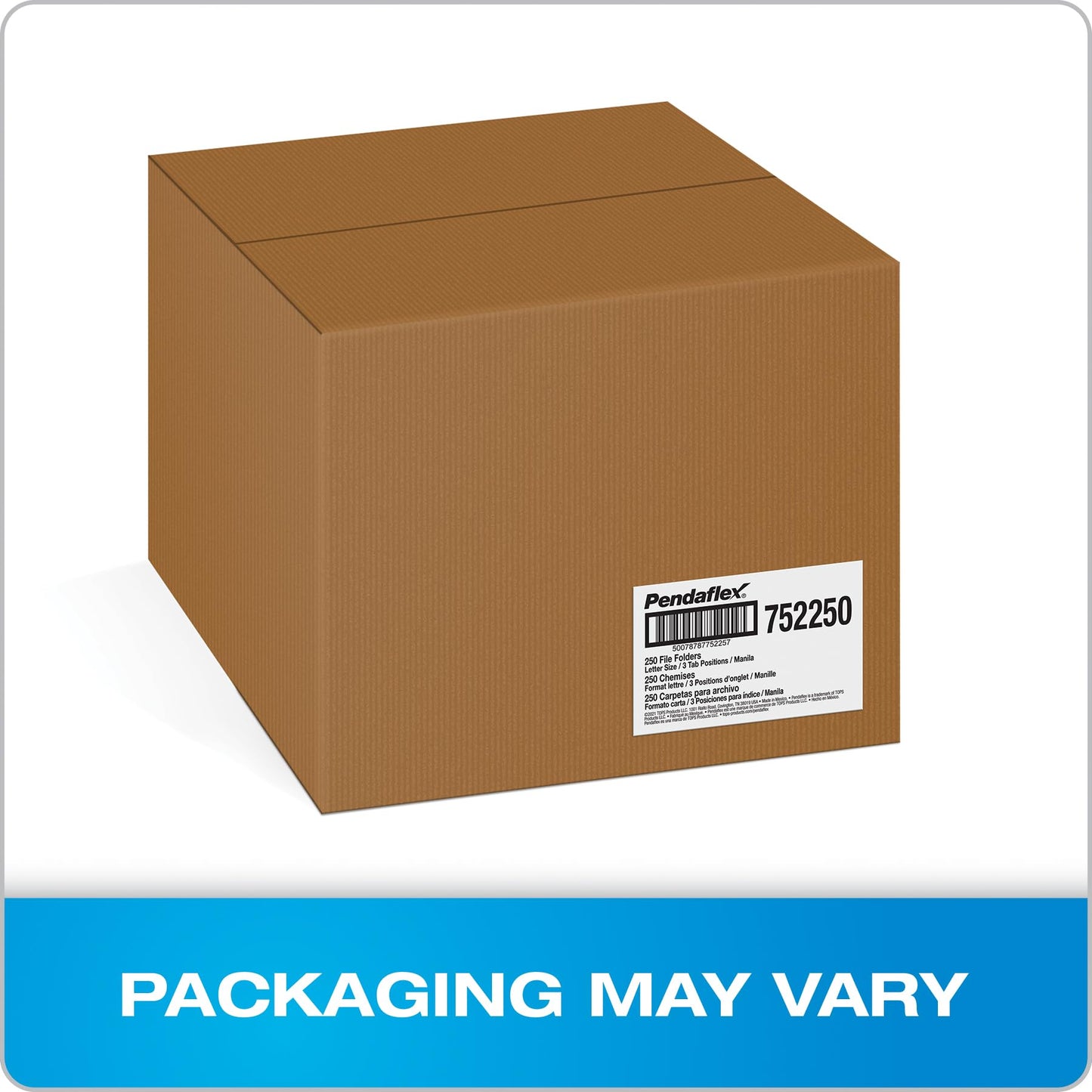Pendaflex Essentials File Folders, Letter Size, 1/3 Cut, Manila, 250 per Box (752250)