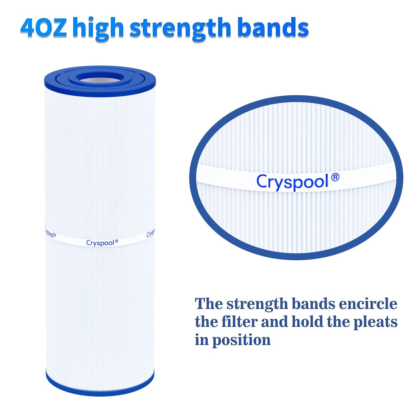 Cryspool® 05007 Filter Compatible with C-5374, PLBS75, R173600, 303433, 107092, 817-0015, S2/G2 Spa 75 Square Foot, FC-2971, 75 Sq. Ft Spa Filter Cartridge, 2 Pack