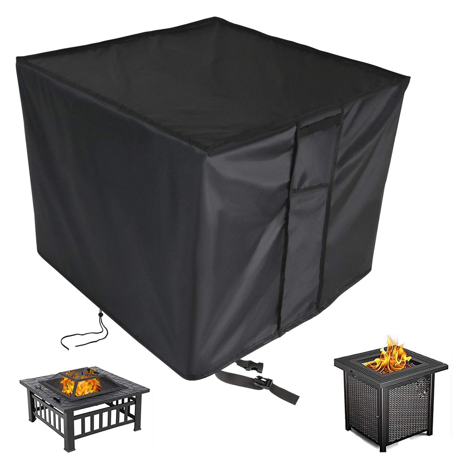 Aidetech Fire Pit Cover Square, Waterproof 33 Inch Gas Firepit Cover, Patio Gas Table Firepit Furnitures Cover-( 33x33x24 inch)