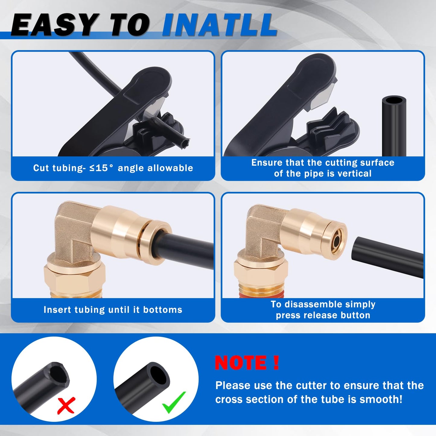 1/4" Air Line Service Kit for Air Bags Suspension Kit with Brass DOT Air Brake Fittings,1/4 DOT Air Fittings, 30 FT (9.1M) DOT Air Line PA Hose for Air Shock Line Kit Replacement Components