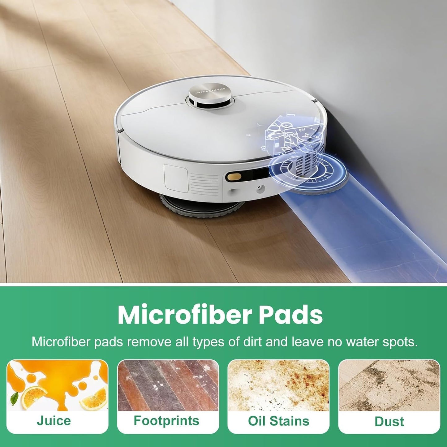 28Pcs Accessories Kit for Dreame L40 Ultra/ X40 Ultra/ X40 Master/Mova P10/ P50 Pro Ultra Robot Vacuum&Mop, 2Rubber Brush, 6Dust Bags, 4Filters, 8Mop Pads, 6Side Brushes, 1Clean Brush, 1Screwdriver