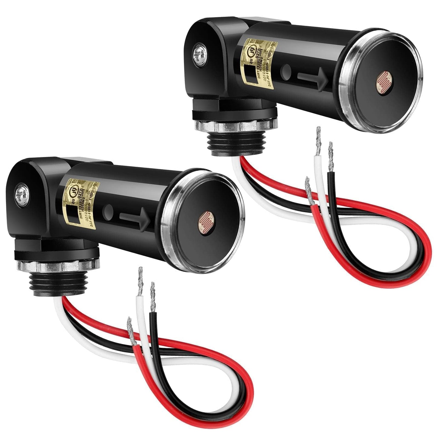 EEEKit Photocell Light Sensor Switch, 2 Pack IP65 Dusk to Dawn Electric Photo Cells Sensor with Swivel Mount for Outdoor Lights
