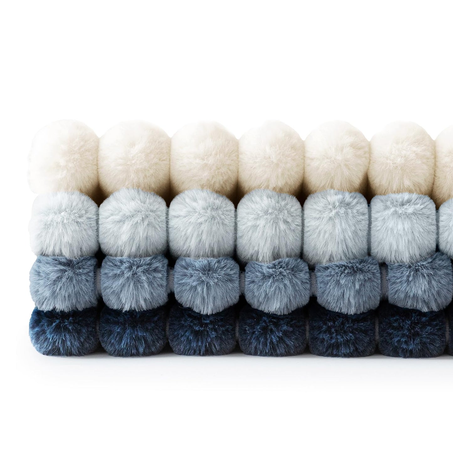 MIULEE Faux Fur Plush Decorative Throw Pillow Covers 18x18 Set of 4, Modern Soft Fuzzy Coastal Striped Cushion Covers for Sofa Couch Bed Living Room Cozy Home Decor,Navy Blue