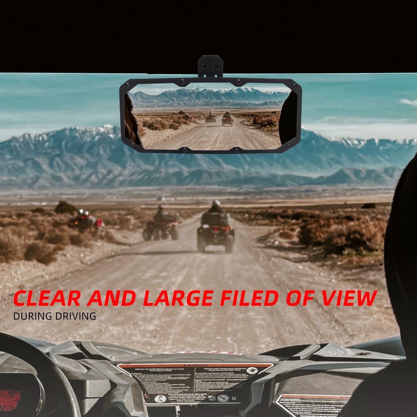 OFIG Ranger Rear View Mirror, UTV Rear View Mirror Compatible With 2017-2026 Polaris Ranger 500 570 900 XP 1000 XP/Crew, Require Factory Drop Down Mounting Tab OEM#2879969
