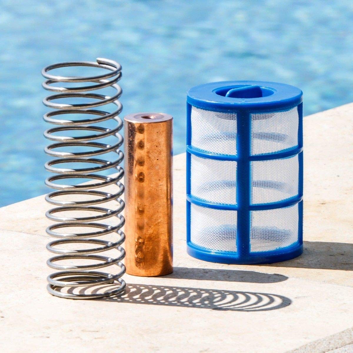 XtremepowerUS 90133 Reduces Chlorine Algae Purifier Pool Solar Ionizer Copper, Blue