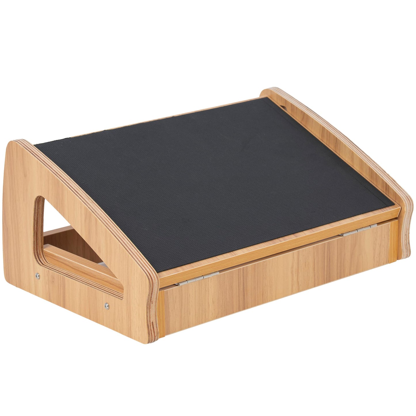 AKOZLIN Adjustable Footrest Under Desk Wooden with Comfort Anti-Slip Surface 3 Height Position Foot Pedal Ergonomic Posture Support Adjustable Foot Stool for Office and Home