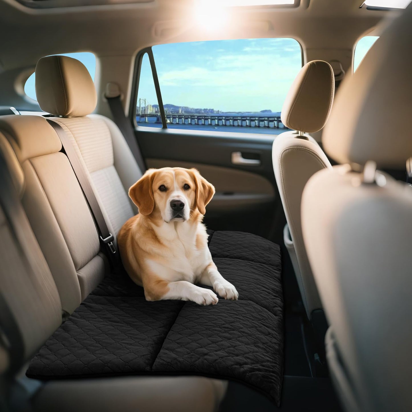 XUYEDOGLSH Dog Car Seat Cover and Back Seat Extender Custom Blankets,Suitable for Car Travel Dog Bed and Car Hammock Mat, Sofa Cushion, Comfortable Non-Slip Sole Design (Gray 51.2 * 23.6")