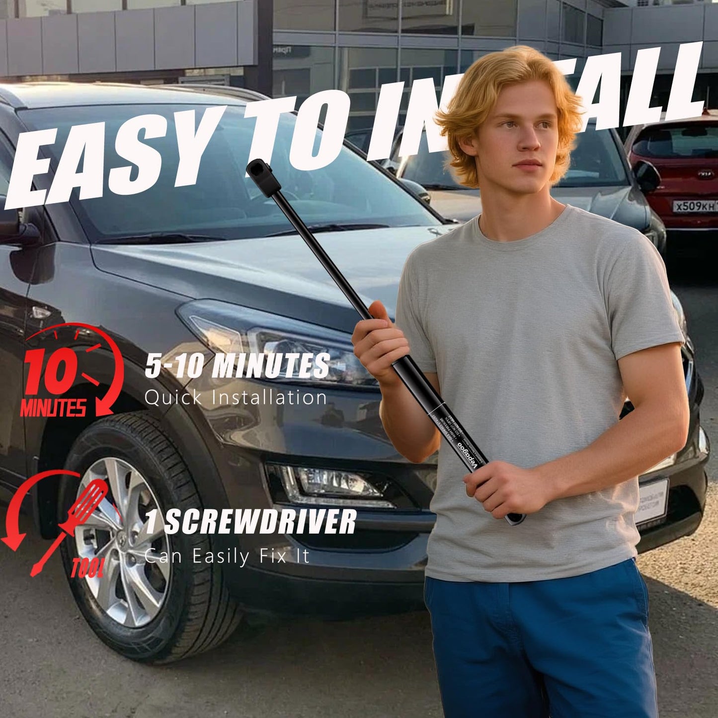 Vepagoo Rear Hatch Strut for Hyundai Tucson 2016 2017 2018 2019 2020 2021 Trunk Gas Shock Lift Support Tailgate liftgate 2Pcs Replacement Number: PM3710 81781D3000