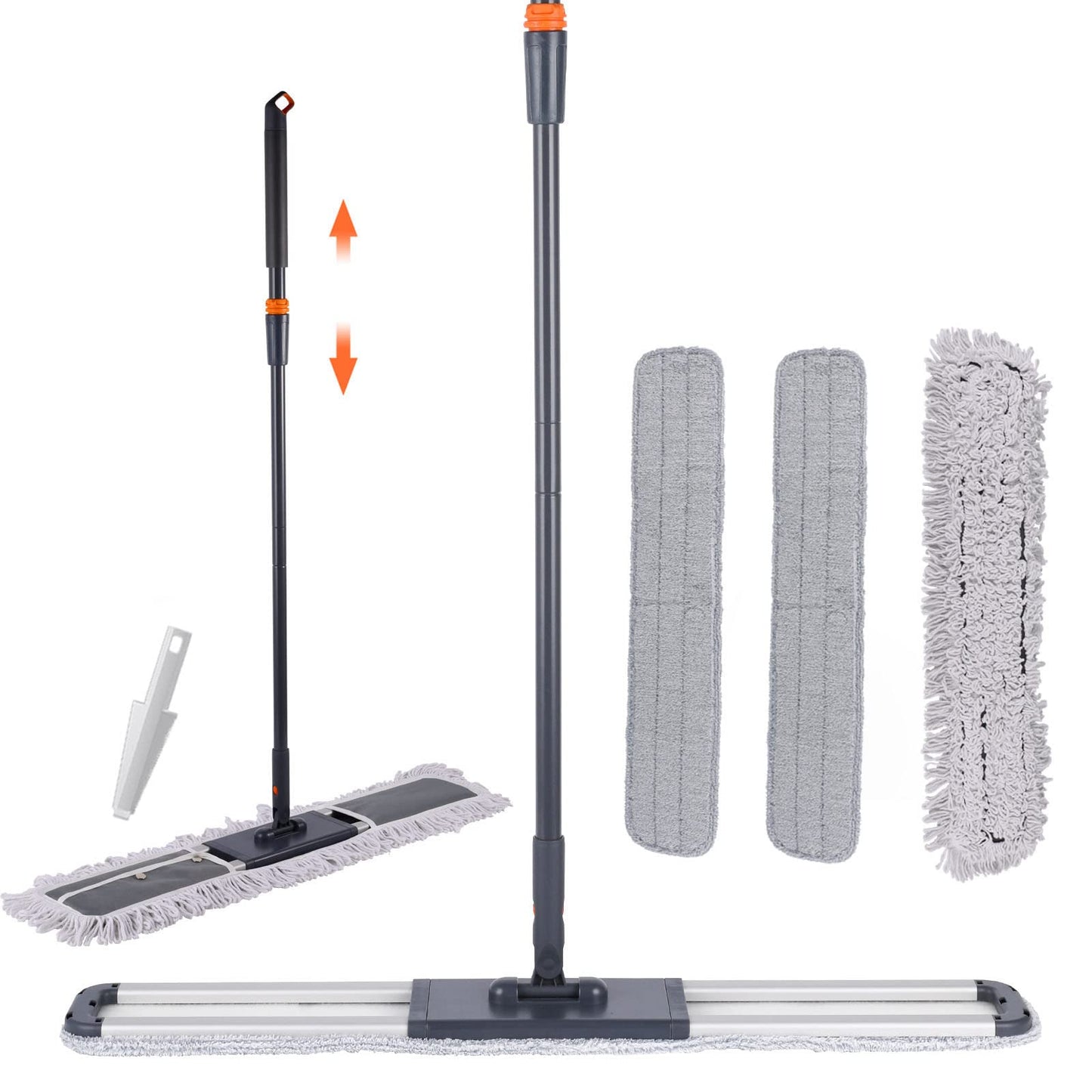 36 Inch Large Wrestling mat mop Commercial Dust Mops for Floor Cleaning Push mop with Adjustable Handle for Company Hotel Household Cleaning Supplies