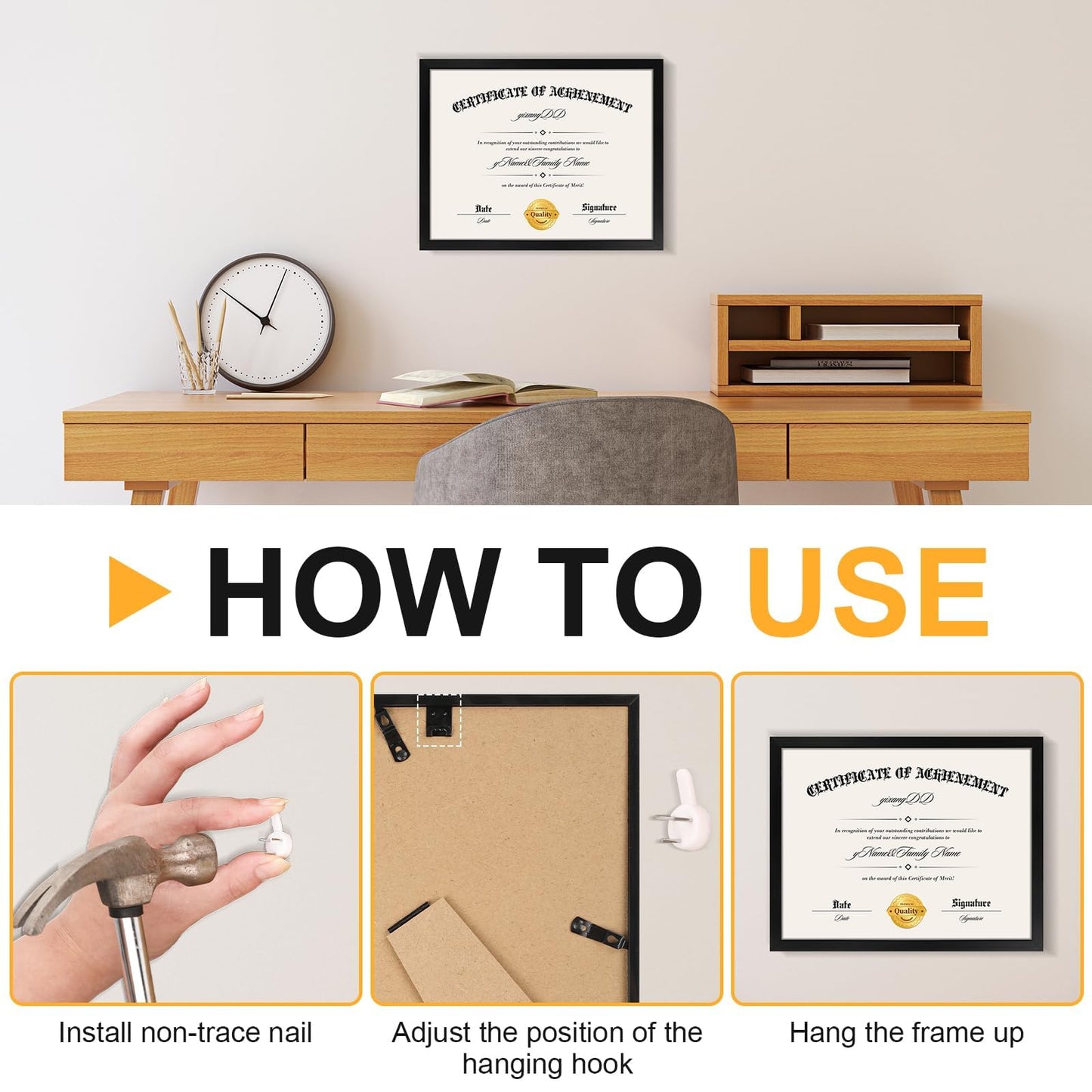 12 PACK Certificate Frames 8.5 x 11,Black Diploma Frame Document Frame with Clear Plexiglass,Picture Frames for Tabletop and Wall Display