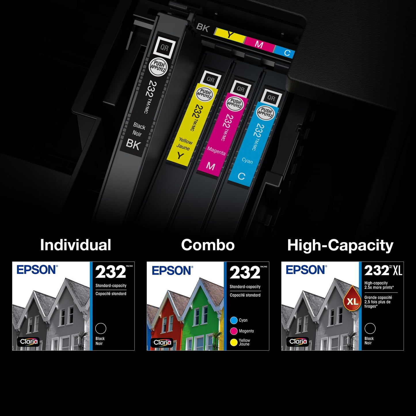 EPSON 232 Claria Ink Standard Capacity Black Cartridge (T232120-S) Works with Workforce WF-2930, 2950 and Expression XP-4200, 4205