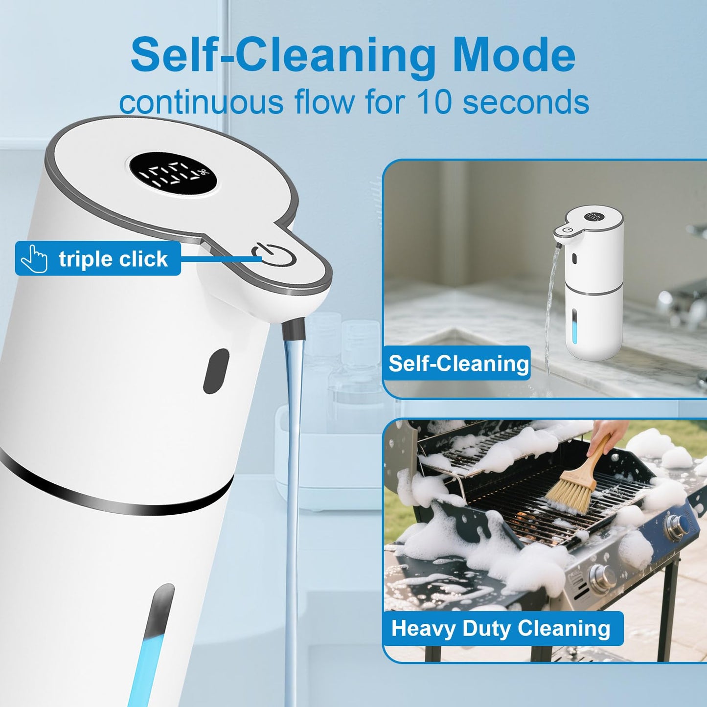 OHIFAST 2 Pack Automatic Liquid Soap Dispenser Touchless, USB Rechargeable Smart Hand Soap Dispenser, 6-Level Adjustable, 12.8oz/380mL Wall Mount for Bathroom Kitchen Dish Soap-White