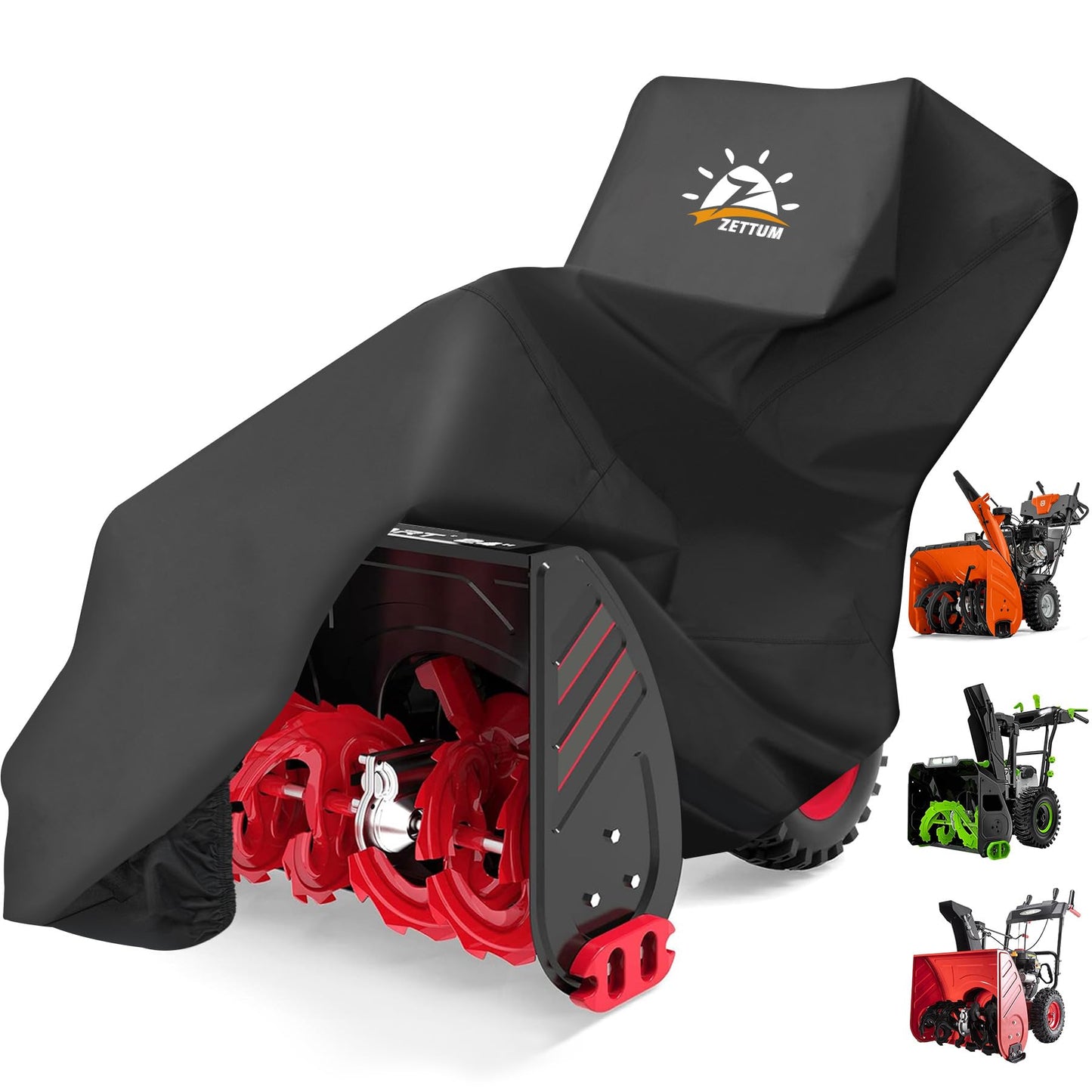 Zettum Snow Blower Cover - 600D Snowblower Covers Heavy Duty Waterproof, Outdoor Snow Thrower Cover Universal Fit for EGO, Honda, Cub Cadet, Ryobi, Ariens, Troy Bilt, Snow Joe, Toro and PowerSmart