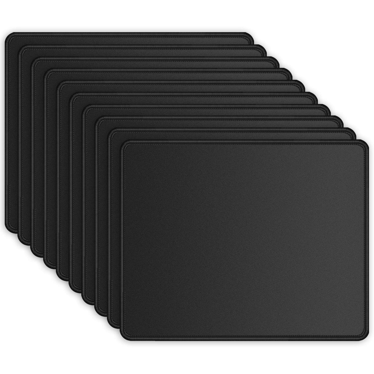 ITNRSIIET [10 Pack] Mouse Pad with Stitched Edge Premium-Textured Square Mouse Mat Washable Mousepads with Lycra Cloth Non-Slip Rubber Base Mousepad for Laptop Computer PC 10.2×8.3×0.12 inches Black
