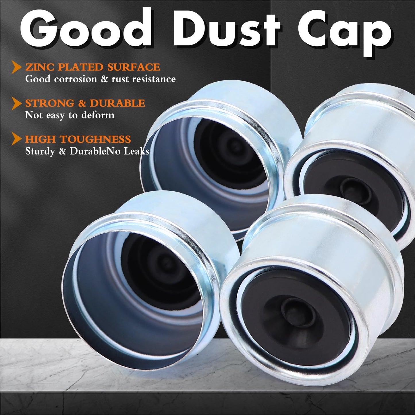 4 Sets L68149 L44649 Boat Trailer Axle Hub Bearing Kit, 171255TB/10-19 Grease Seals, 171255TB/10-19 Grease Seals, Spindle Nuts, 1.98" Dust Covers and Rubber Plugs, Cotter Pins,Washers for #84 Spindle
