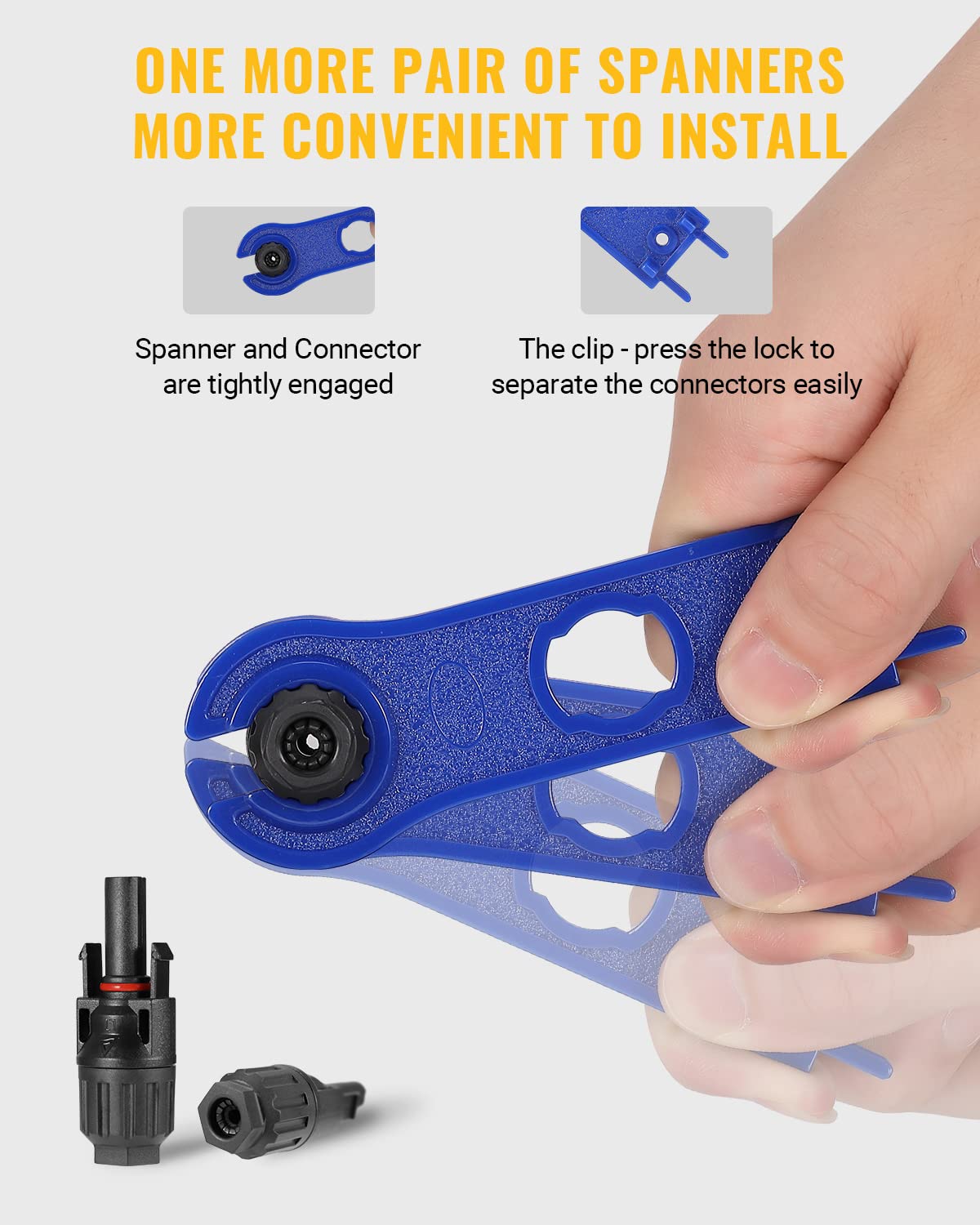 BougeRV 22 Pairs of Solar Panel Connectors with a Free Pair of spanners, Solar connectors, Male Female Connectors for Solar Cable PV Systems,Suitable for 14AWG-10AWG Solar Cables