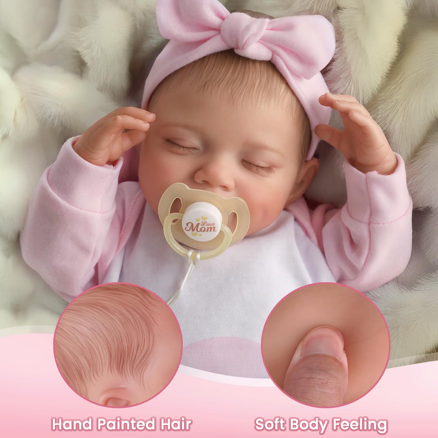 BABESIDE Lifelike Reborn Baby Dolls - 20-Inch Sweet Smile Realistic-Newborn Vinyl Reborn Baby Doll Silicone Full Body Sleeping Baby Girl Real Life Baby Dolls Set for Kids